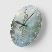 Misty Morning Beach seahorse anchor nautical Ronde Klok (Hoek)