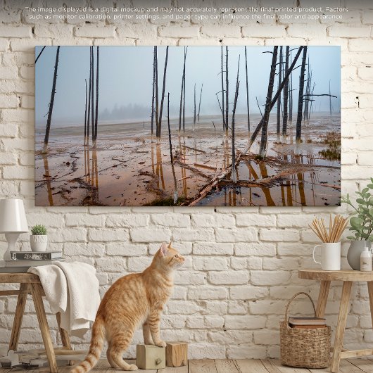 Misty Morning beroemd gemaakt door Yellowstone Canvas Afdruk