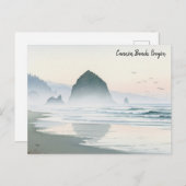 Misty Morning Cannon Beach Oregon Briefkaart (Voorkant / Achterkant)