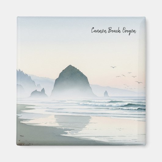 Misty Morning Cannon Beach Oregon Magneet (Voorkant)