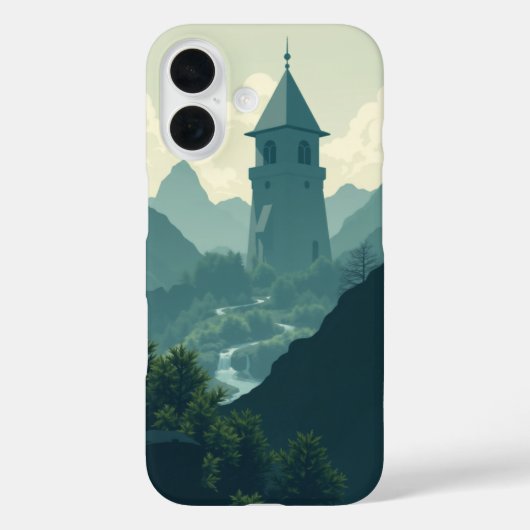Misty Morning: een vredig landschap Case-Mate iPhone Case (Achterkant)