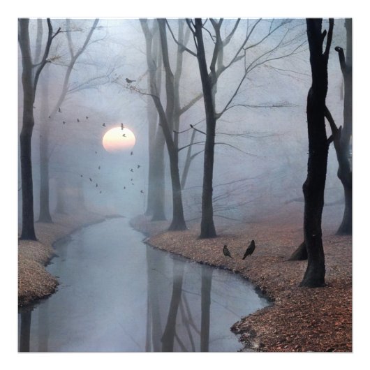 Misty Morning Foto Uitbreiding Afdruk (Voorkant)