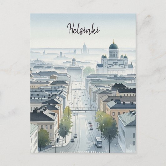 Misty Morning Helsinki Finland Reizen Briefkaart (Voorkant)