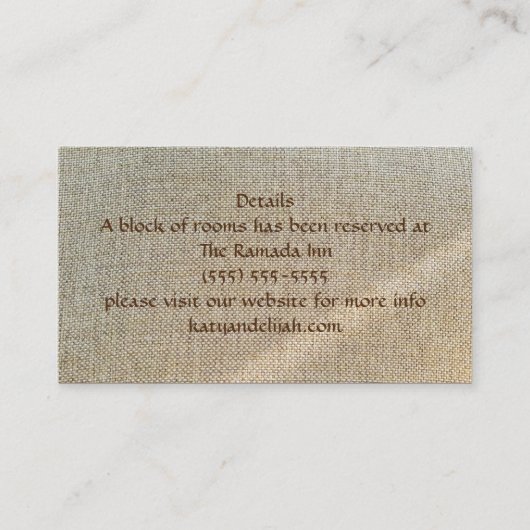 Misty Morning Herfst — Visitekaartje met details (Voorkant)