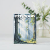 Misty Morning in Redwood National Park Briefkaart (Staand voorkant)