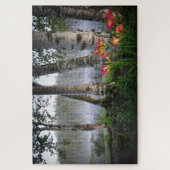 Misty Morning Lake Birch Trees Natuur Landschap Legpuzzel (Verticaal)