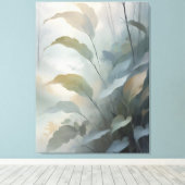 Misty Morning Leaves in het bos Canvas Afdruk (Insitu (Houten vloer))