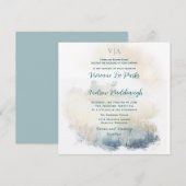 Misty Morning Meadow bruiloft Kaart (Voorkant / Achterkant)