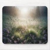 Misty Morning Meadow met wilde bloemen Muismat (Voorkant)