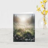 Misty Morning Meadow Sympathy Bedankt Kaart (Gele Bloem)