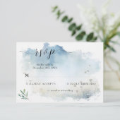 Misty Morning Meadow Wedding RSVP Kaartje (Staand voorkant)
