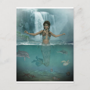 Misty Morning Mermaid Briefkaart