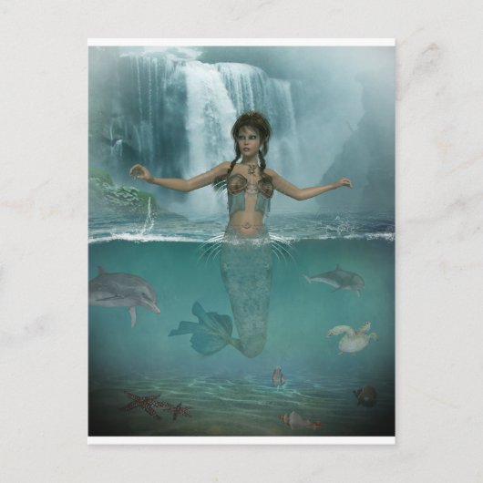 Misty Morning Mermaid Briefkaart (Voorkant)