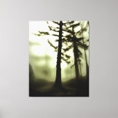 Misty Morning Monotone Forest Landscape Art Canvas Afdruk (Voorkant)