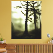 Misty Morning Monotone Forest Landscape Art Canvas Afdruk (Insitu (Woonkamer))