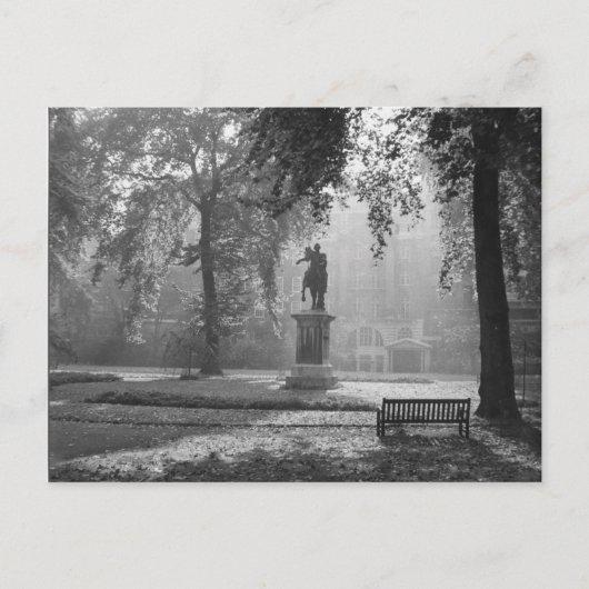 Misty Morning op het plein Briefkaart (Voorkant)