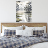 Misty Morning River Canvas Afdruk (Insitu (Slaapkamer))