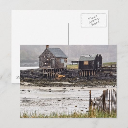 Misty Morning Shacks Briefkaart (Voorkant / Achterkant)