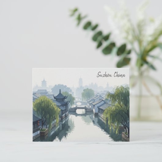 Misty Morning Suzhou China Reizen Briefkaart (Staand voorkant)