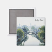 Misty Morning Suzhou China Reizen Magneet (Voorkant / Achterkant)
