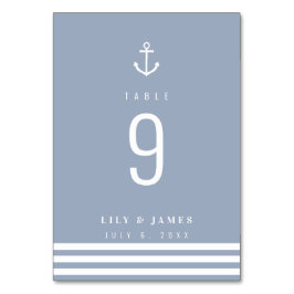 Misty Morning Wedding Table Card met Anchor Kaart