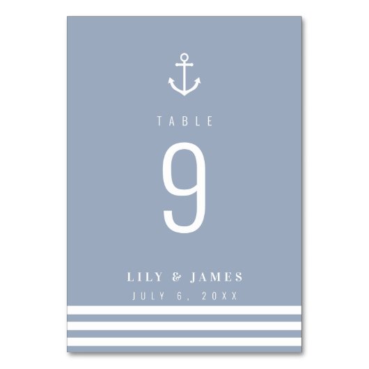 Misty Morning Wedding Table Card met Anchor Kaart (Voorkant)