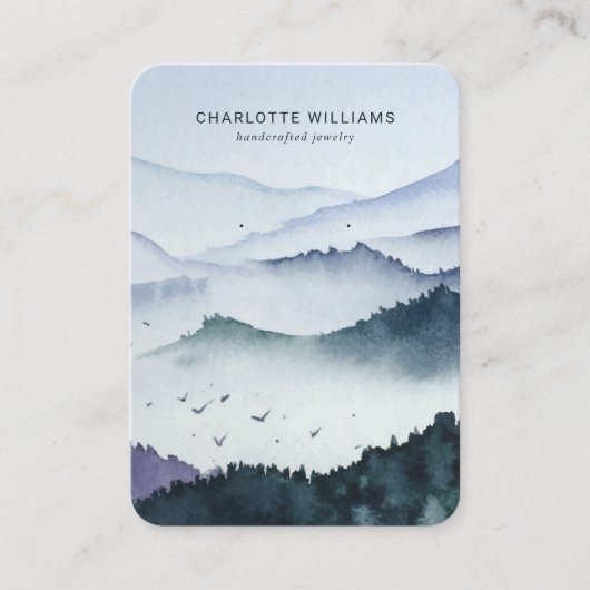 Misty Mountain aangepaste sieraden display Kaart Visitekaartje (Voorkant)