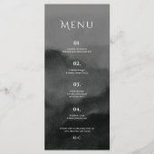 Misty Mountain Black Waterverf bruiloft Menu (Voorkant)