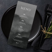 Misty Mountain Black Waterverf bruiloft Menu