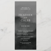 Misty Mountain Black Waterverf bruiloft Programmakaart (Voorkant)