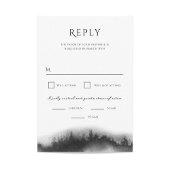 Misty Mountain Black Waterverf bruiloft RSVP Kaartje