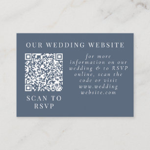 Misty Mountain Blue Gray White Elegant Web QR Informatiekaartje