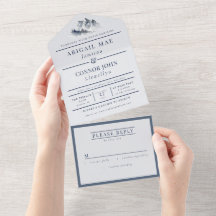 Misty Mountain Blue Grey White Elegant