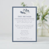 Misty Mountain Blue Grey White Elegant Border Informatiekaartje (Staand voorkant)