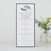 Misty Mountain Blue Grey White Elegant Programmakaart (Staand voorkant)