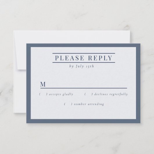 Misty Mountain Blue Grey White Elegant RSVP Kaartje (Voorkant)