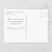 Misty Mountain Blue Grey White Save the Date Aankondigingskaart (Achterkant)