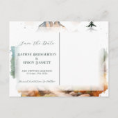 Misty Mountain bruiloft Aankondigingskaart (Achterkant)