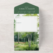 Misty Mountain bruiloft All In One Uitnodiging (Buitenkant)