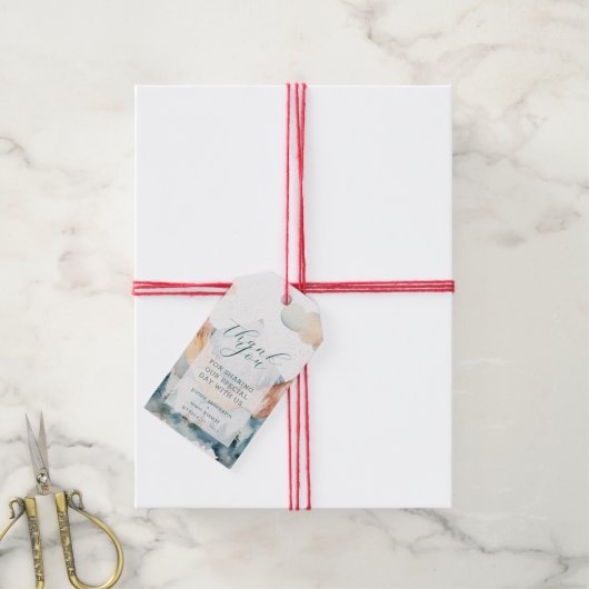 Misty Mountain bruiloft Cadeaulabel (Met Touw)