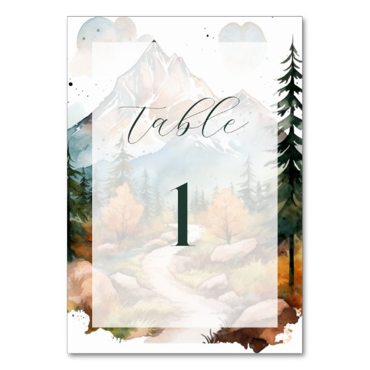 Misty Mountain bruiloft Kaart (Voorkant)