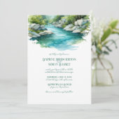 Misty Mountain bruiloft Kaart (Staand voorkant)