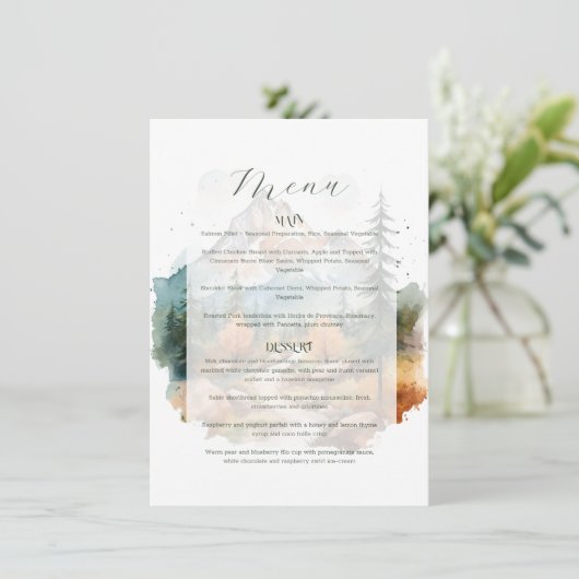 Misty Mountain bruiloft Menu (Staand voorkant)