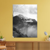 Misty Mountain Canvas Zwart & Wit Muurdecoratie (Insitu (Woonkamer))