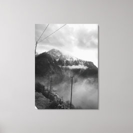 Misty Mountain Canvas Zwart & Wit Muurdecoratie
