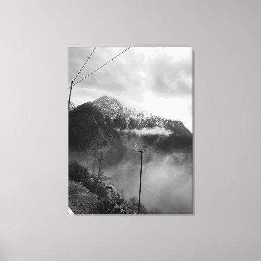 Misty Mountain Canvas Zwart & Wit Muurdecoratie (Voorkant)