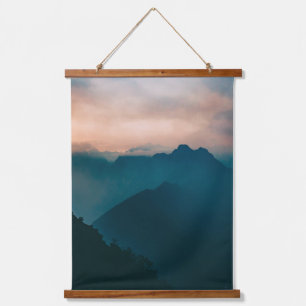 Misty Mountain Cloudscape op Dawn Wood Topped Hangend Wandkleed