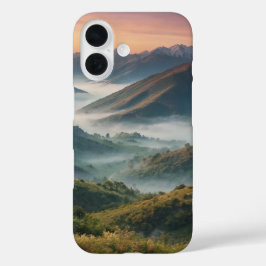 Misty Mountain Dawn iPhone 16 Hoesje