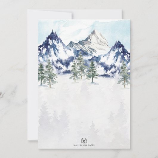 Misty Mountain Forest Adventure Engagement Party Kaart (Achterkant)