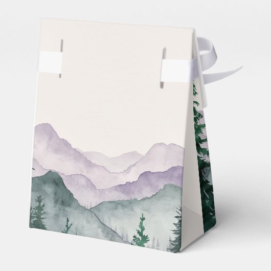 Misty Mountain Forest bruiloft Bedankdoosjes (Achterkant)